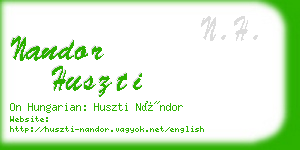 nandor huszti business card